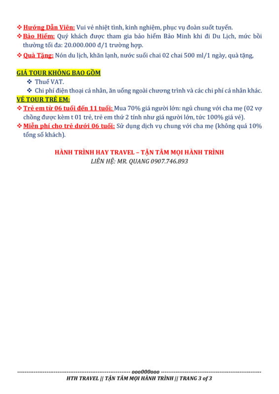 CÔNG TY TNHH HÀNH TRÌNH HAY TRAVEL